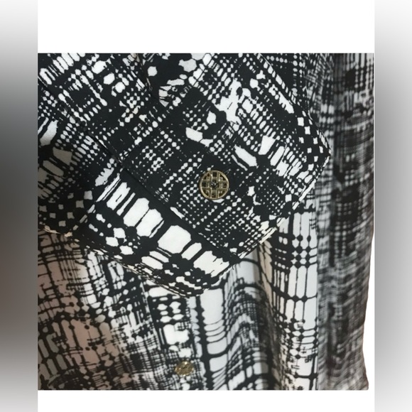 Jaclyn Smith black and white long sleeve blouse size XL - Picture 4 of 7